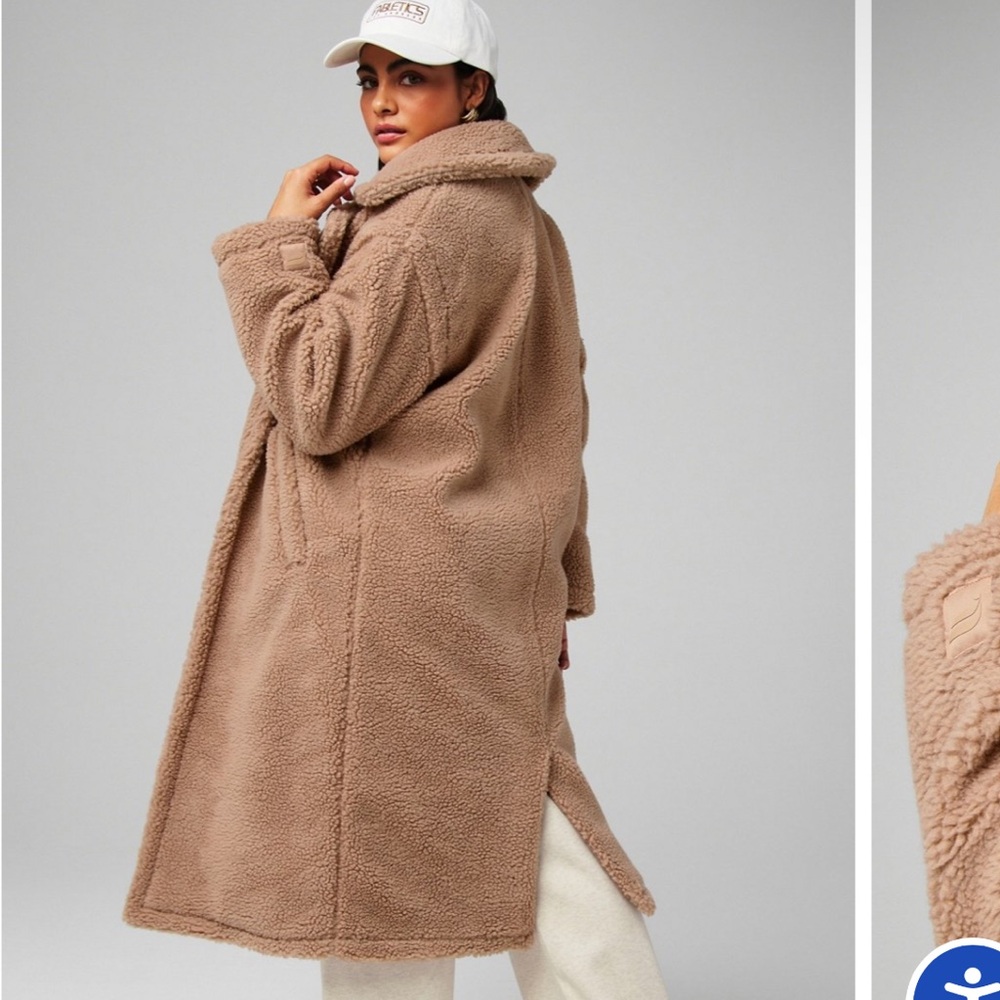 Fabletics Cozy Brown Teddy Jacket